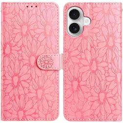 Mobigear Flowers iPhone 17 Hoesje Bookcase Portemonnee - Roze