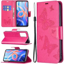 Mobigear Butterfly POCO M4 Pro 5G Hoesje Bookcase Portemonnee - Magenta