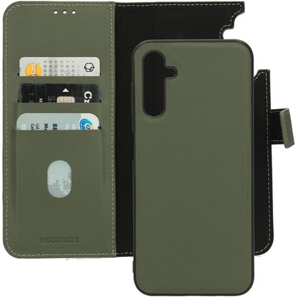 Mobiparts Samsung Galaxy A14 Hoesje Echt Leer Uitneembare 2in1 Bookcase Portemonnee - Groen