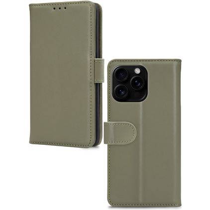 Mobilize Premium Gelly iPhone 16 Pro Max Hoesje Bookcase Portemonnee - Groen