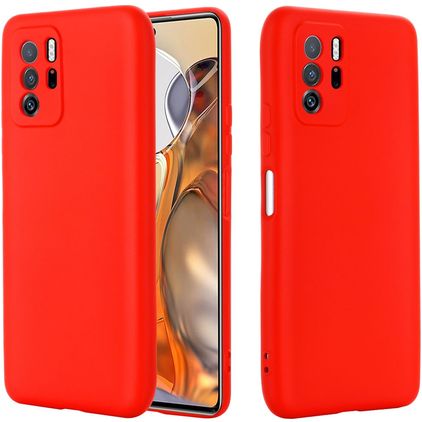 Mobigear Rubber Touch POCO X3 GT Siliconen Hoesje Backcover - Rood