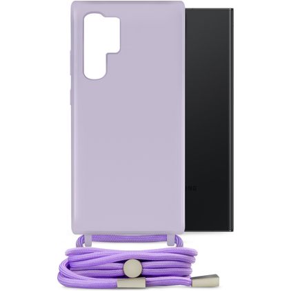 Mobilize Lanyard Gelly Samsung Galaxy S23 Ultra Flexibel TPU Hoesje met koord - Pastel Purple