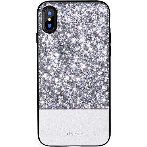 Mobigear Glitter iPhone XS Hoesje Hardcase Backcover - Zilver