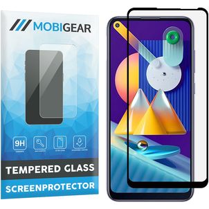 Mobigear Premium Samsung Galaxy M11 Glazen Screenprotector - Case Friendly - Zwart