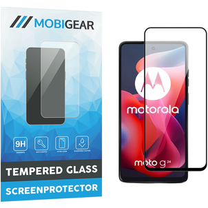 Mobigear Premium Motorola Moto G24 Glazen Screenprotector - Case Friendly - Zwart