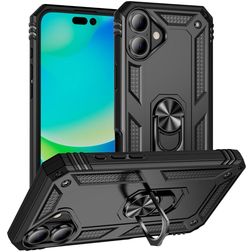 Mobigear Armor Ring iPhone 17 Hoesje Hardcase Backcover Shockproof met Ringhouder - Zwart