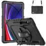 Mobigear SureGrip Xtreme Samsung Galaxy Tab S9 Plus Hoes Hard Kunststof,Siliconen Backcover + Stylus Houder + Schouderband + Standaard - Zwart