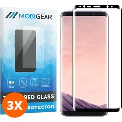 Mobigear Premium Samsung Galaxy S8 Plus Glazen Screenprotector - Case Friendly - Zwart (3-Pack)