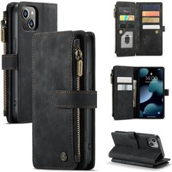 Caseme C30 iPhone 13 Hoesje Bookcase Portemonnee - Zwart