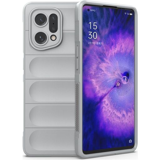 Mobigear Bumpy OPPO Find X5 Hoesje Flexibel TPU Backcover - Grijs