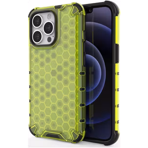 Mobigear Honeycomb iPhone 14 Pro Max Hoesje Hardcase Backcover Shockproof - Groen