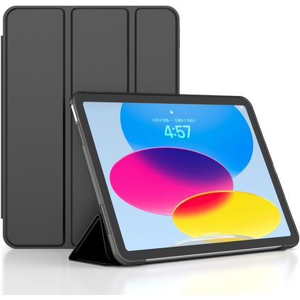 Mobigear Tri-Fold Gel iPad 11 (2025) Hoes TPU,Kunstleer Bookcase - Zwart