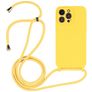 Mobigear Lanyard iPhone 15 Pro Max Siliconen Hoesje met koord - Geel