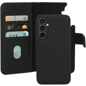Mobiparts Samsung Galaxy S23 FE Hoesje Echt Leer Uitneembare 2in1 Bookcase Portemonnee - Zwart