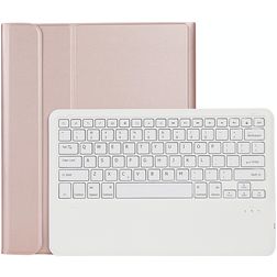 Mobigear Ultra Thin iPad Air 13 Inch (2024) Hoes QWERTY Bluetooth Toetsenbord Bookcase + Stylus Houder - Roségoud