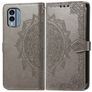 Mobigear Mandala Nokia X30 Hoesje Bookcase Portemonnee - Grijs