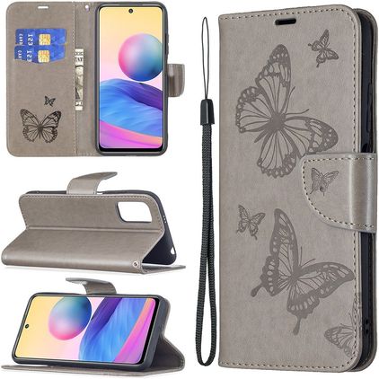 Mobigear Butterfly POCO M3 Pro Hoesje Bookcase Portemonnee - Grijs