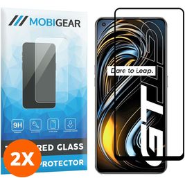 Mobigear Premium Realme GT Glazen Screenprotector - Case Friendly - Zwart (2-Pack)