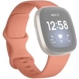 Mobigear Sport Dual Siliconen Fitbit Versa 3 Bandje Druksluiting - Oranje