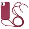 Mobigear Lanyard iPhone 16 Siliconen Hoesje met koord - Rood