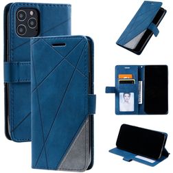 Mobigear Rhombus iPhone 12 Hoesje Bookcase Portemonnee - Blauw
