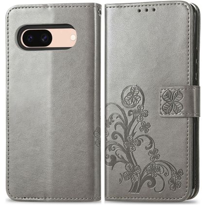 Mobigear Clover Google Pixel 8a Hoesje Bookcase Portemonnee - Grijs