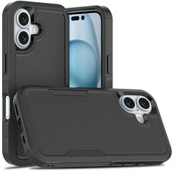 Mobigear Heavy Armor iPhone 16 Hoesje Hardcase Backcover Shockproof - Zwart