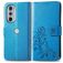 Mobigear Clover Motorola Edge 30 Pro Hoesje Bookcase Portemonnee - Blauw