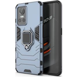 Mobigear Armor Ring Realme GT Neo 3 Hoesje Hardcase Backcover Shockproof met Ringhouder - Blauw