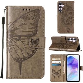 Mobigear Butterfly Samsung Galaxy A55 Hoesje Bookcase Portemonnee - Grijs