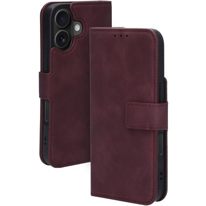 Mobiparts Classic Wallet MagSafe iPhone 16 MagSafe Hoesje Bookcase Portemonnee - Velvet Red