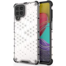 Mobigear Honeycomb Samsung Galaxy M53 Hoesje Hardcase Backcover Shockproof - Wit