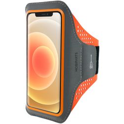Mobiparts Comfort Fit Telefoonhouder Hardlopen iPhone 12 Mini Sport Hoesje Neopreen Sportarmband - Neon Orange