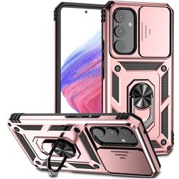 Mobigear Armor Ring Cam Slide Samsung Galaxy A54 Hoesje Hardcase Backcover Shockproof met Ringhouder en Camera Slider - Roségoud