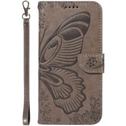 Mobigear Butterfly Samsung Galaxy S25 Plus Hoesje Bookcase Portemonnee - Grijs