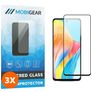 Mobigear Premium OPPO A58 4G Glazen Screenprotector - Case Friendly - Zwart (3-Pack)