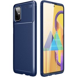 Mobigear Racing Samsung Galaxy M51 Hoesje Flexibel TPU Backcover - Blauw