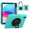 Mobigear SureGrip iPad 10 (2022) Hoes Hard Kunststof,Siliconen Backcover + Stylus Houder + Schouderband + Standaard - Turquoise