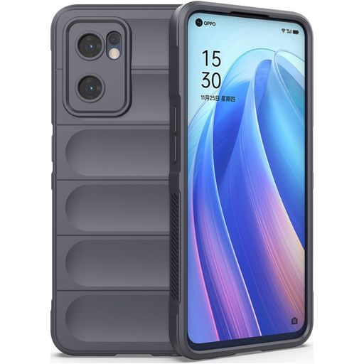 Mobigear Bumpy OPPO Find X5 Lite Hoesje Flexibel TPU Backcover - Charcoal