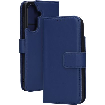Mobiparts Samsung Galaxy A36 Hoesje Echt Leer Bookcase Portemonnee - Blauw