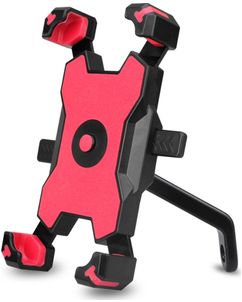 Mobigear PushHold Telefoonhouder Motor Achteruitkijkspiegel Klem Universeel - Rood