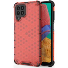 Mobigear Honeycomb Samsung Galaxy M33 Hoesje Hardcase Backcover Shockproof - Rood