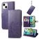 Mobigear Clover iPhone 15 Hoesje Bookcase Portemonnee - Paars