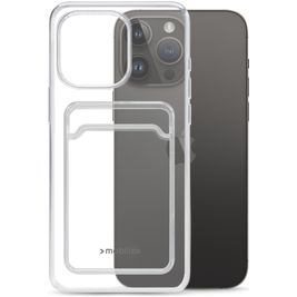 Mobilize Gelly Card Doorzichtig iPhone 14 Pro Max Hoesje Flexibel TPU Backcover met Pasjeshouder - Transparant
