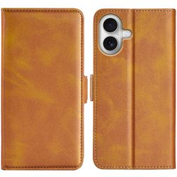 Mobigear Slim Magnet iPhone 17 Hoesje Bookcase Portemonnee - Cognac