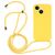 Mobigear Lanyard iPhone 15 Plus Siliconen Hoesje met koord - Geel