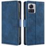 Mobigear Croco Motorola Edge 30 Ultra Hoesje Bookcase Portemonnee - Blauw