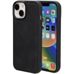 Mobiparts Classic iPhone 15 MagSafe Hoesje TPU,Kunstleer Backcover - Graphite Black