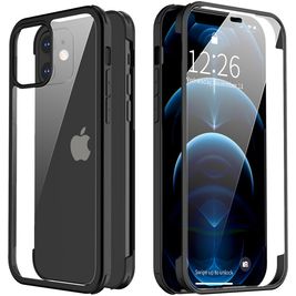 Valenta Full Cover iPhone 12 Mini Hoesje Gehard Glas Backcover Shockproof - Zwart