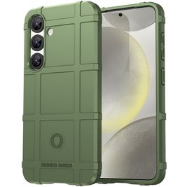 Mobigear Rugged Shield Samsung Galaxy S25 Hoesje Flexibel TPU Backcover Shockproof - Groen